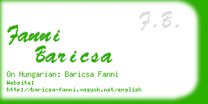 fanni baricsa business card